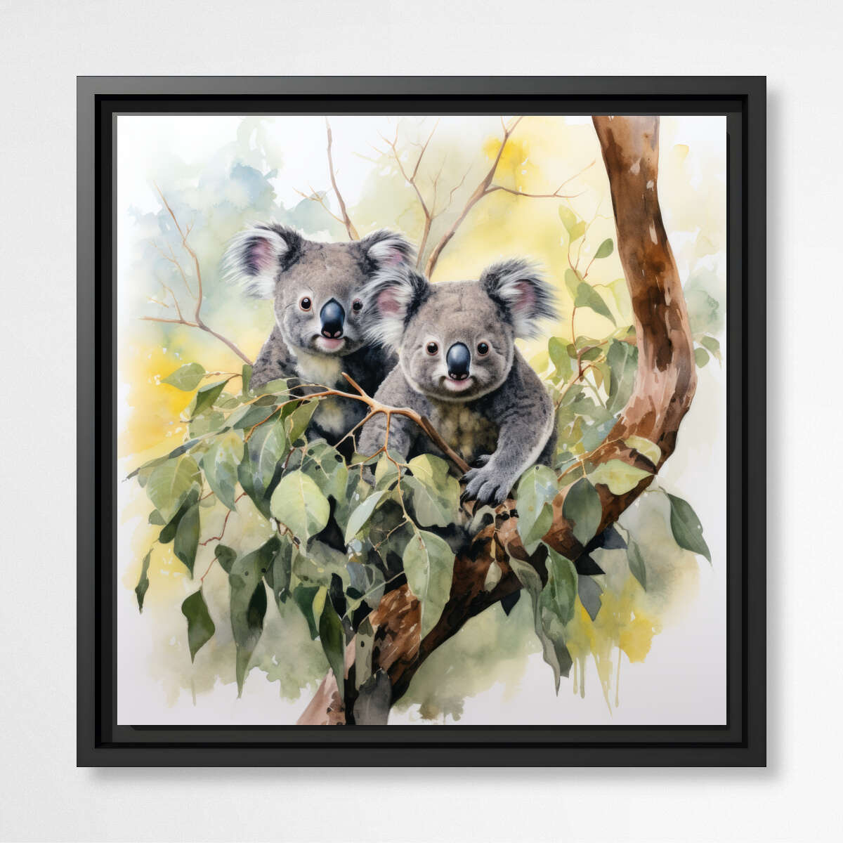 Two Koala's on a Tree Water Colour | Australiana Wall Art Prints - The Canvas Hive