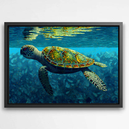 Underwater Turtle Odyssey | Sea Life Wall Art Prints - The Canvas Hive