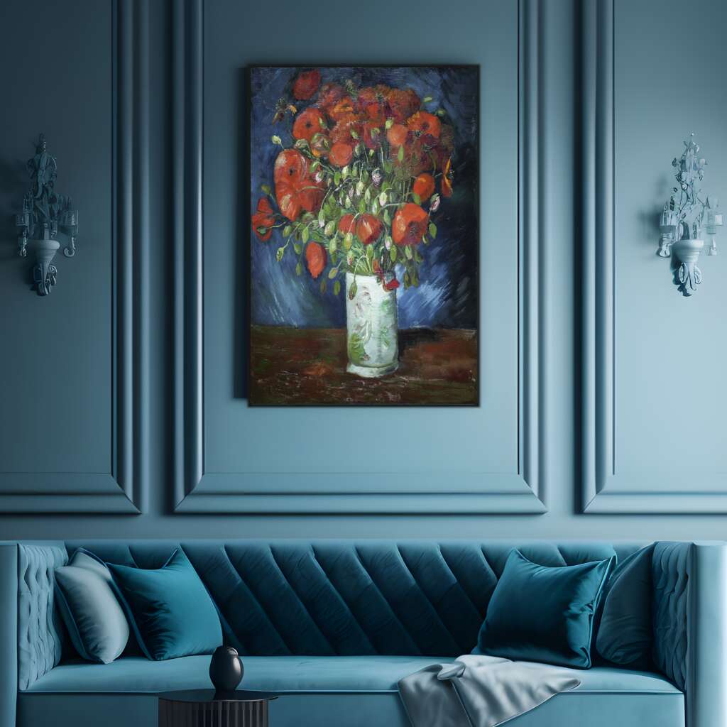 Vase with Poppies by Vincent Van Gogh | Vincent Van Gogh Wall Art Prints - The Canvas Hive