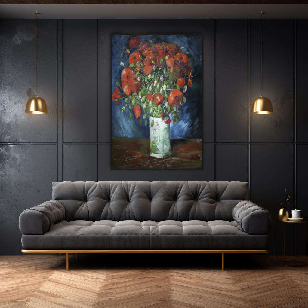 Vase with Poppies by Vincent Van Gogh | Vincent Van Gogh Wall Art Prints - The Canvas Hive