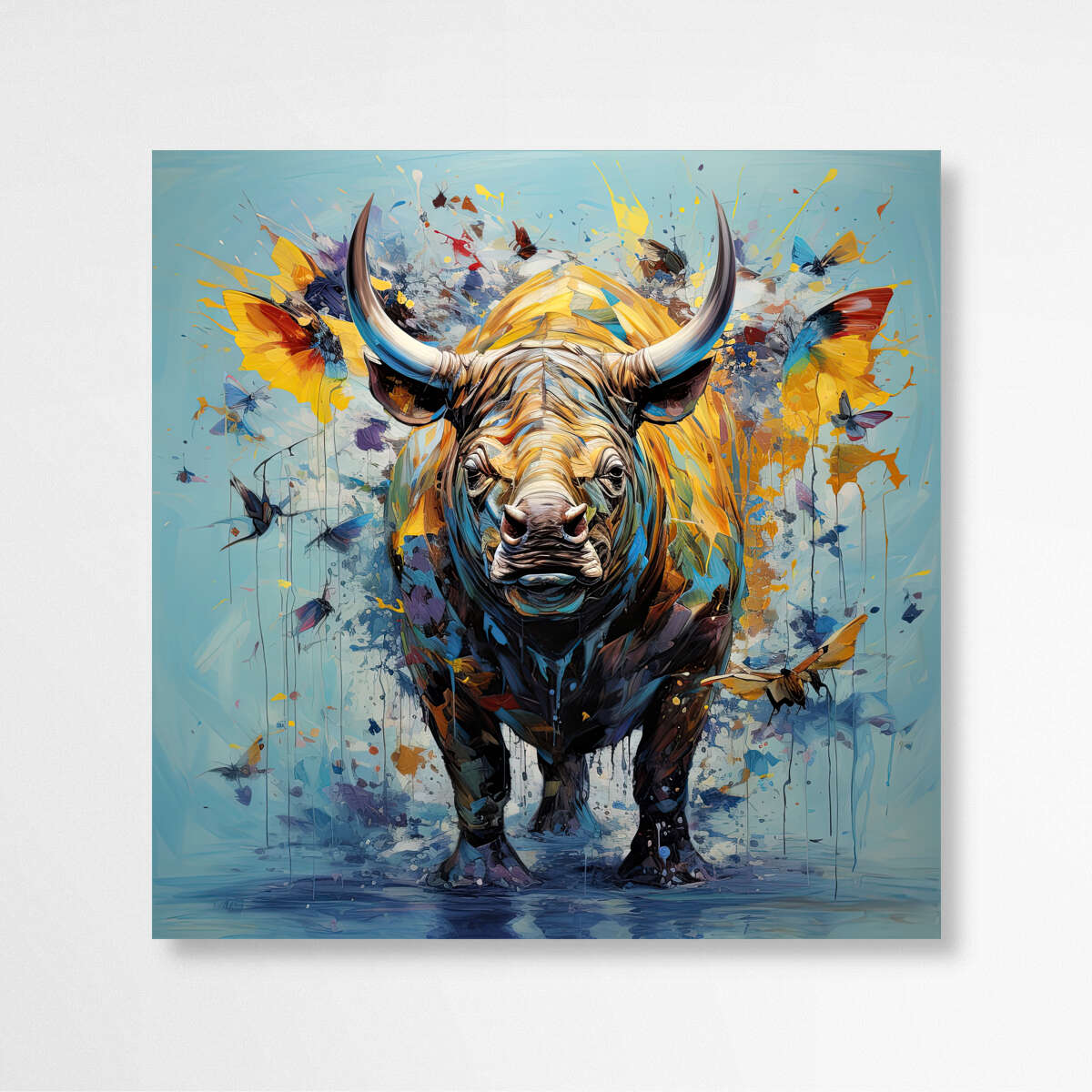 Vibrant Rhino Color Pop | Animals Wall Art Prints - The Canvas Hive