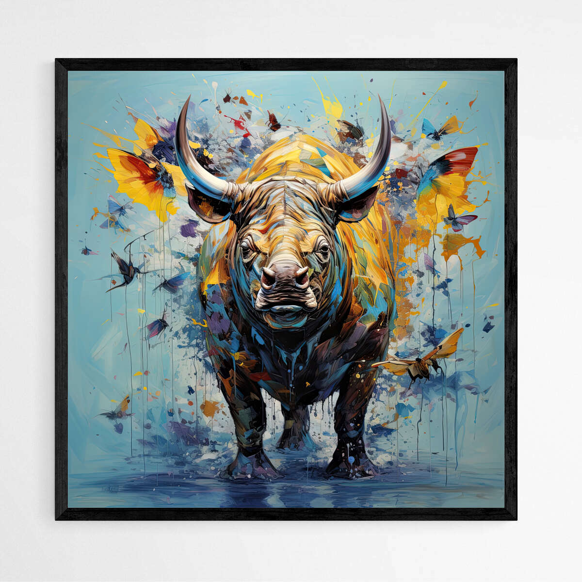 Vibrant Rhino Color Pop | Animals Wall Art Prints - The Canvas Hive