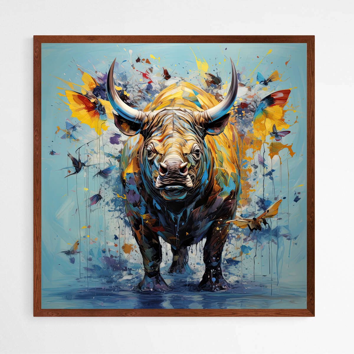 Vibrant Rhino Color Pop | Animals Wall Art Prints - The Canvas Hive