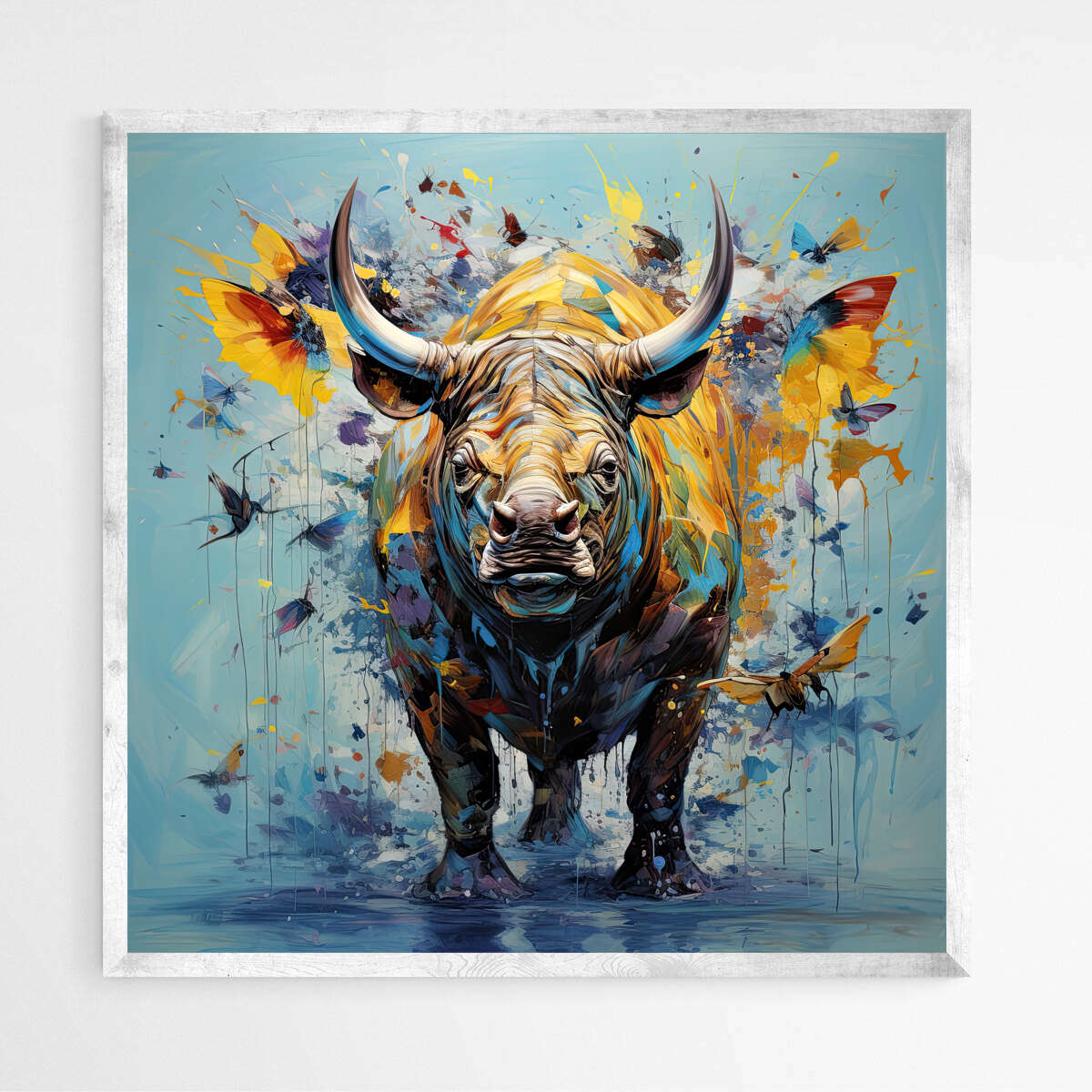 Vibrant Rhino Color Pop | Animals Wall Art Prints - The Canvas Hive