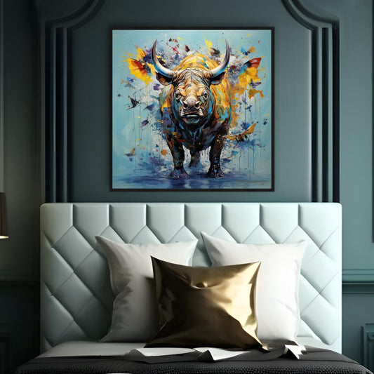 Vibrant Rhino Color Pop | Animals Wall Art Prints - The Canvas Hive