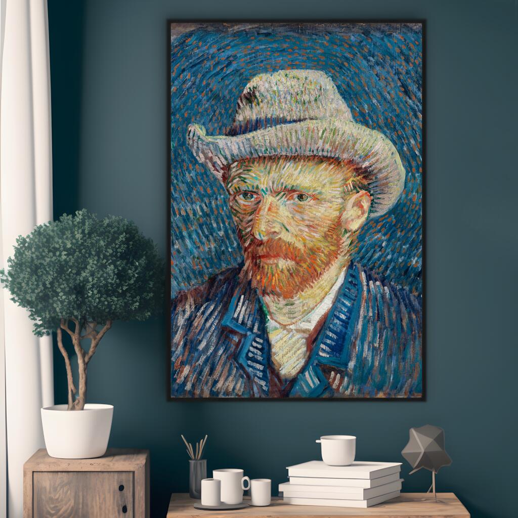 Vincent Van Gogh's Self-Portrait with Grey Felt Hat | Famous Paintings Wall Art Prints - The Canvas Hive