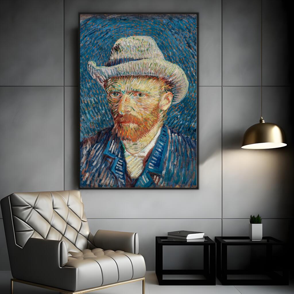 Vincent Van Gogh's Self-Portrait with Grey Felt Hat | Famous Paintings Wall Art Prints - The Canvas Hive