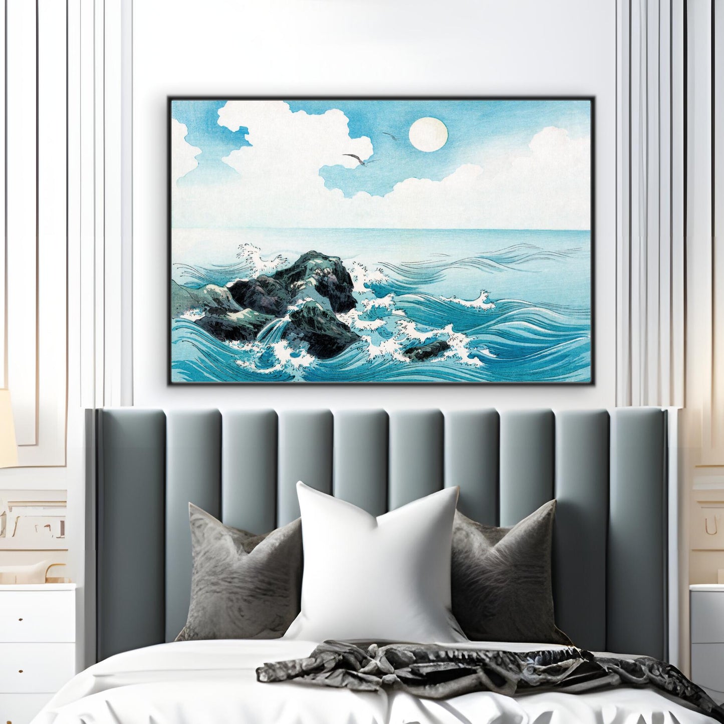 Vintage ocean wave at Kojima Island | Famous Paintings Wall Art Prints - The Canvas Hive