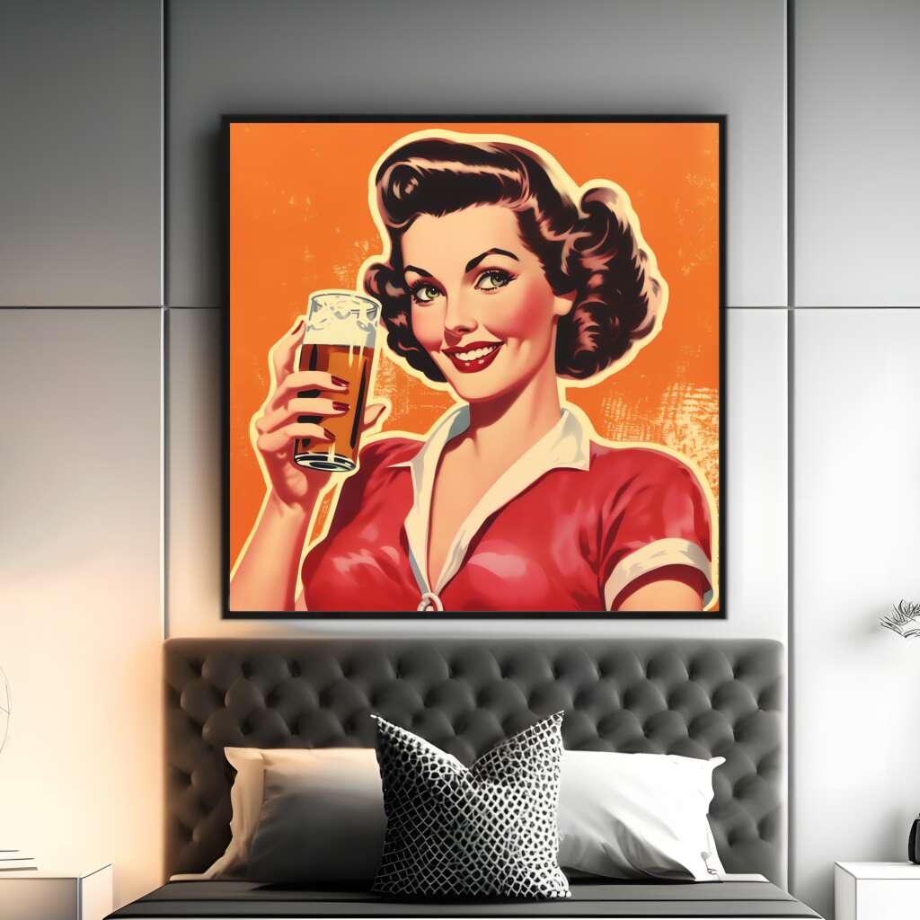 Waitress with a Brew | Pop Art Wall Art Prints - The Canvas Hive