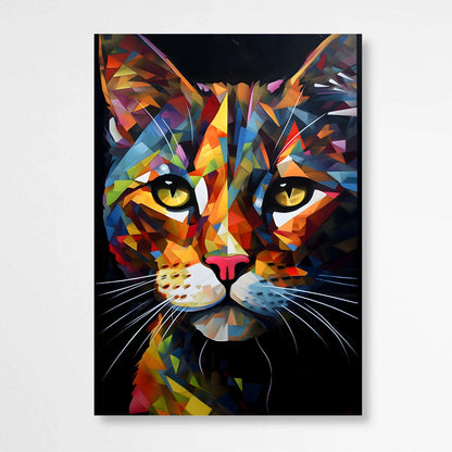 Whiskered Kaleidoscope Cat| Animals Wall Art Prints - The Canvas Hive