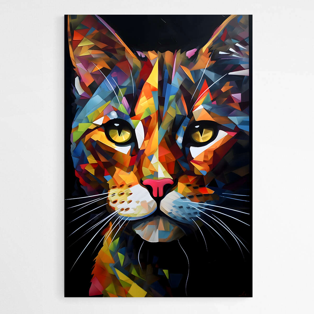 Whiskered Kaleidoscope Cat| Animals Wall Art Prints - The Canvas Hive