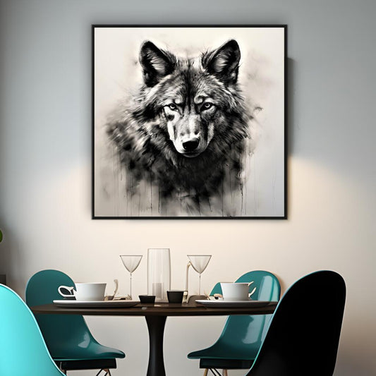 Wolf Art in Charcoal | Animals Wall Art Prints - The Canvas Hive