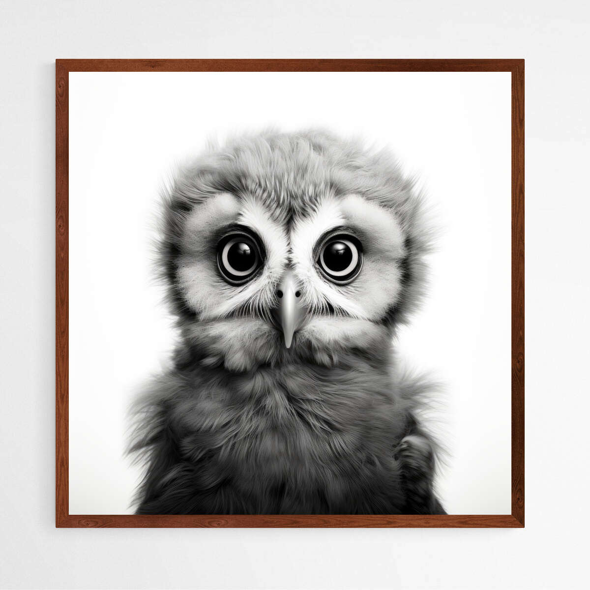 Woodland Baby Animal Owl Black & White | Nursery Wall Art Prints - The Canvas Hive